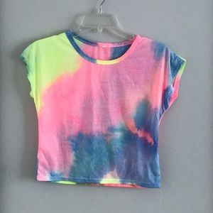 Neon Rainbow Crop Top - Never Worn